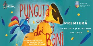 Premieră la Teatrul de Păpuși Gulliver: „Punguța cu doi bani”